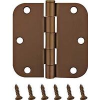 Round Corner Door Hinge, 3 1/2in. x 3 1/2in. Bronze