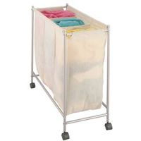 metal triple sorter with casters 