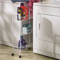 Household Essential 05121 3-Tier Slim line Pedestal Shelf Utility Cart