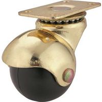 hooded plate caster, 1 5/8in. brass