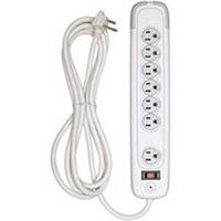 seven outlet surge strip with 10in. cord, white