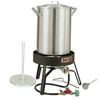 turkey fryer with rack, 30 qt  