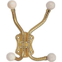 coat hook with ceramic end, brass