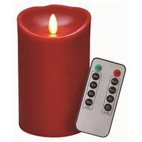 CANDLE RED WAX FLAME REMOTE 5H