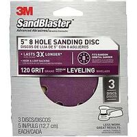 Eight Hole Sanding Disc 120 Grit, 5in. 3 Pk
