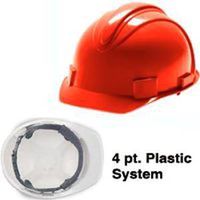 plastic suspension hard hat, red