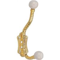 coat hook with ceramic hook, brass