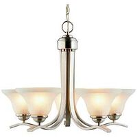 Boston Harbor Five Light Chandelier, Brushed Nickel
