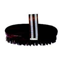 web strap horse brush with wood handle, 8 1/2in.