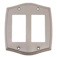 double rocker wall plate, brushed chrome