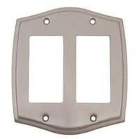 Double Rocker Wall Plate, Brushed Chrome