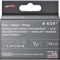 Arrow Wide Crown Staples, 1/2in.