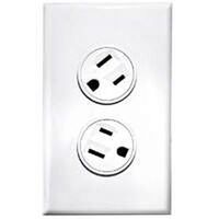rotating duplex outlet, white
