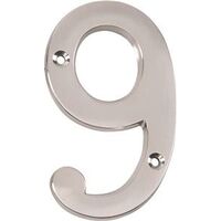 house number 9, 4in. satin nickel