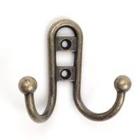 double robe hook, antique brass