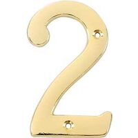 house number 2, 4in. brass