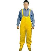 pvc yellow rain bibb overalls, x large