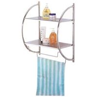 Wall Rack with 2 Shelves, Chrome
