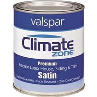 climate zone exterior latex house paint, 1 qt satin pastel base