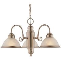 Boston Harbor Three Light Chandelier, Brushed Steel