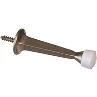 Solid Baseboard Door Stop, 3in. Satin Nickel