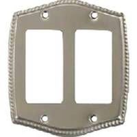 double rocker switch wall plate, brushed nickel