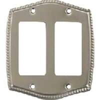 Double Rocker Switch Wall Plate, Brushed Nickel