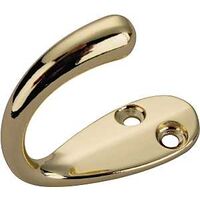 Single Prong Robe Hook, Brass