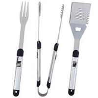 gourmet stainless bbq tool set, 3 pc
