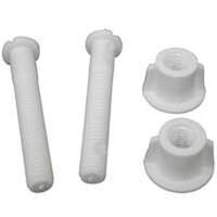 Adjustable Toilet Seat Hinge Bolt Set, White