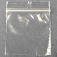 plastic bag with hanging hole, 2in. x 3in.