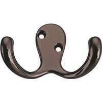 Double Prong Robe Hook, Nickel