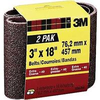 Sanding Belt, 3in. x 18in. Extra Course 2 Pk