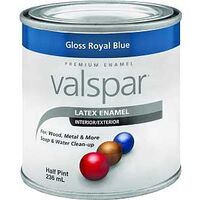 Interior Exterior Latex Paint, 1/2 Pt Gloss Dark Blue