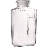Quadro Glass Jug with White Lid, 64 oz