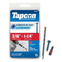 Tapcon 24350 Concrete Screw, 3/16 in x 1-1/4 in, Steel, Climaseal
