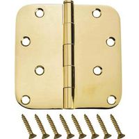 radial corner door hinge, 4in. x 4in. bright brass