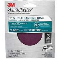 Five Hole Sanding Disc 60 Grit, 5in. 3 Pk
