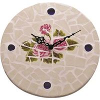 rose mosaic outdoor clock