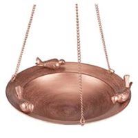 hanging birdbath, copper