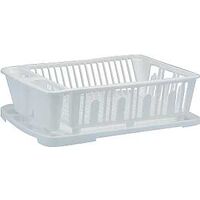 Dish Rack & Drain Mat Sink Set, White