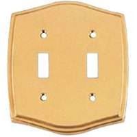 double switch plate, polished brass