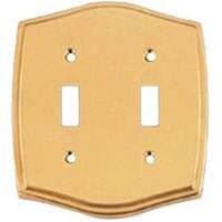Double Switch Plate, Polished Brass