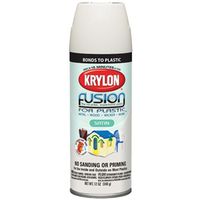 krylon fusion spray paint, satin white 12 oz