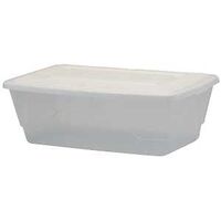 Storage Box, 6 Qt Clear & White