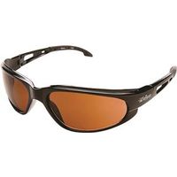black frame safety glasses with copper lens