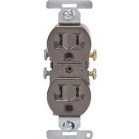 Ground Duplex Receptacle Brown, 15 Amp 3 Wire