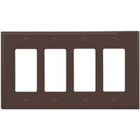 four gang gfci decorator switch plate, brown