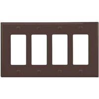four gang gfci decorator switch plate, brown