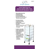 4850863 - 5 DRAWER STORAGE CART CHROME